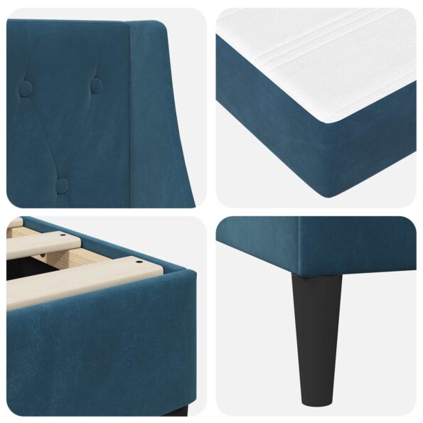 vidaXL Rám postele s matracom s matracmi Modrá 120 x 200 cm Zamat – Obrázok 9