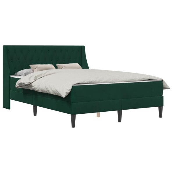 vidaXL Rám postele s matracom Tmavozelená 140 x 200 cm Zamat – Obrázok 2