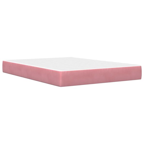 vidaXL Rám postele s matracom s matracmi Ružová 140 x 200 cm Zamat – Obrázok 5