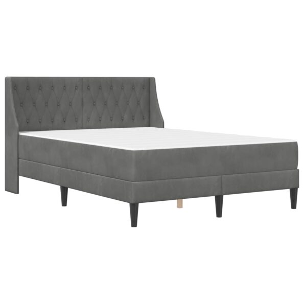 vidaXL Rám postele s matracom s matracmi Tmavo šedá 160 x 200 cm Zamat – Obrázok 3