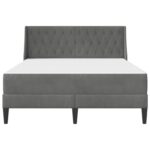 vidaXL Rám postele s matracom Nástenný 2 pcs Tmavo šedá Zamat – Obrázok 6