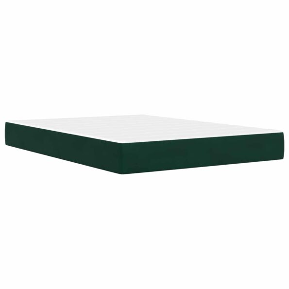 vidaXL Rám postele s matracom Tmavozelená 180 x 200 cm Zamat – Obrázok 5