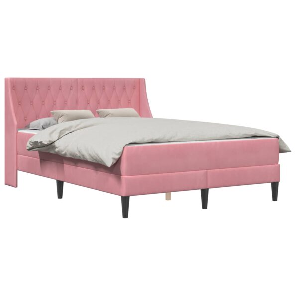 vidaXL Rám postele s matracom s matracmi Ružová 180 x 200 cm Zamat – Obrázok 2