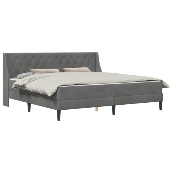 vidaXL Rám postele s matracom s matracmi Tmavo šedá 200 x 200 cm Zamat – Obrázok 2