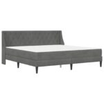 vidaXL Rám postele s matracom s matracmi Tmavo šedá 200 x 200 cm Zamat – Obrázok 3