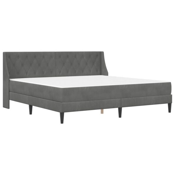 vidaXL Rám postele s matracom s matracmi Tmavo šedá 200 x 200 cm Zamat – Obrázok 3