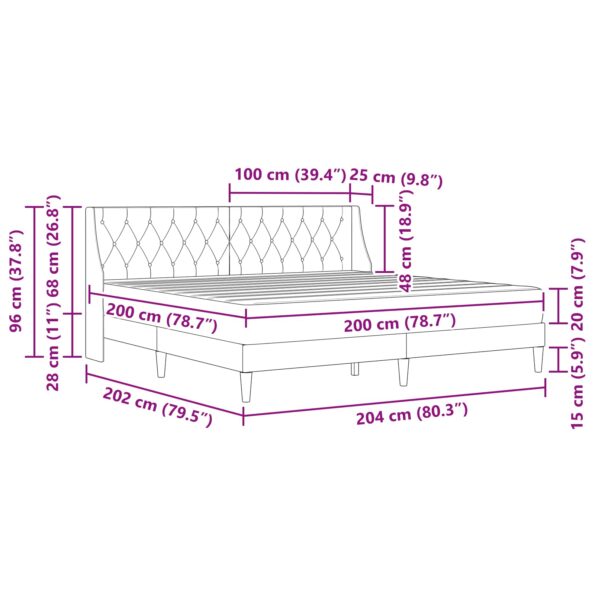vidaXL Rám postele s matracom s matracmi Ružová 200 x 200 cm Zamat – Obrázok 11