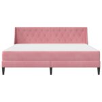 vidaXL Rám postele s matracom s matracmi Ružová 200 x 200 cm Zamat – Obrázok 6
