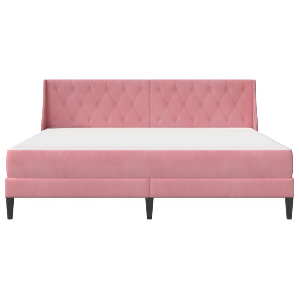vidaXL Rám postele s matracom s matracmi Ružová 200 x 200 cm Zamat – Obrázok 6
