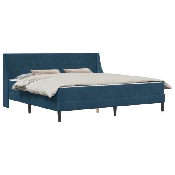 vidaXL Rám postele s matracom s matracmi Modrá 200 x 200 cm Zamat – Obrázok 2