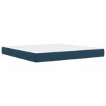 vidaXL Rám postele s matracom s matracmi Modrá 200 x 200 cm Zamat – Obrázok 5