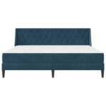vidaXL Rám postele s matracom s matracmi Modrá 200 x 200 cm Zamat – Obrázok 6