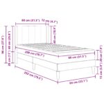 vidaXL Rám postele s matracom s čelnou doskou Čierna 80 x 200 cm Zamat – Obrázok 11