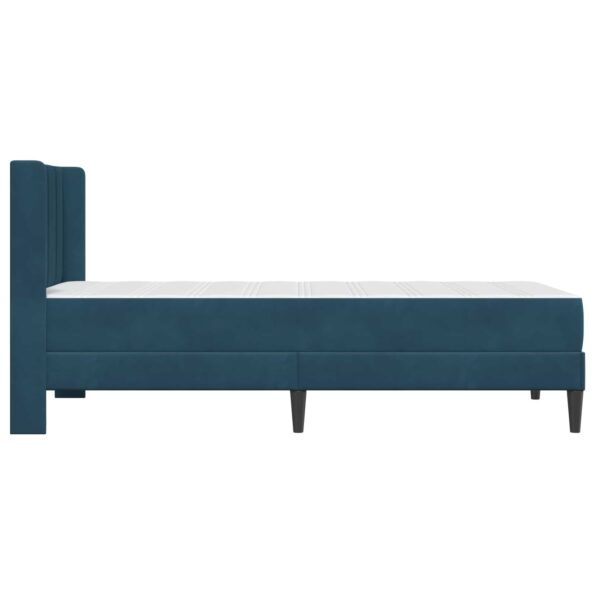 vidaXL Rám postele s matracom s čelnou doskou Modrá 90 x 190 cm Zamat – Obrázok 7