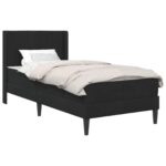 vidaXL Rám postele s matracom s čelnou doskou Čierna 90 x 200 cm Zamat – Obrázok 2