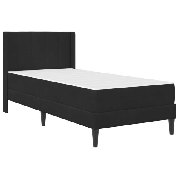 vidaXL Rám postele s matracom s čelnou doskou Čierna 90 x 200 cm Zamat – Obrázok 3