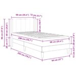 vidaXL Rám postele s matracom s čelnou doskou Modrá 90 x 200 cm Zamat – Obrázok 11