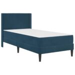 vidaXL Rám postele s matracom s čelnou doskou Modrá 90 x 200 cm Zamat – Obrázok 3