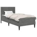 vidaXL Rám postele s matracom Tmavosivá 100 x 200 cm Zamat – Obrázok 2