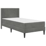 vidaXL Rám postele s matracom Tmavosivá 100 x 200 cm Zamat – Obrázok 3