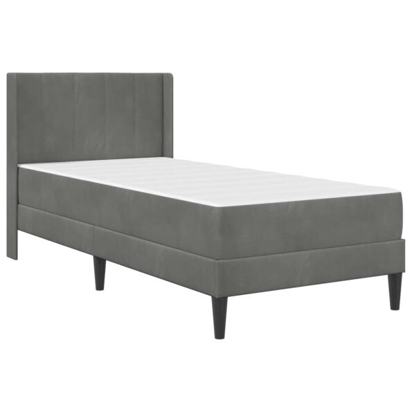 vidaXL Rám postele s matracom Tmavosivá 100 x 200 cm Zamat – Obrázok 3