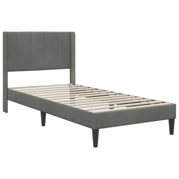 vidaXL Rám postele s matracom Tmavosivá 100 x 200 cm Zamat – Obrázok 4