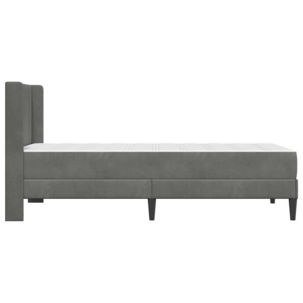 vidaXL Rám postele s matracom Tmavosivá 100 x 200 cm Zamat – Obrázok 7