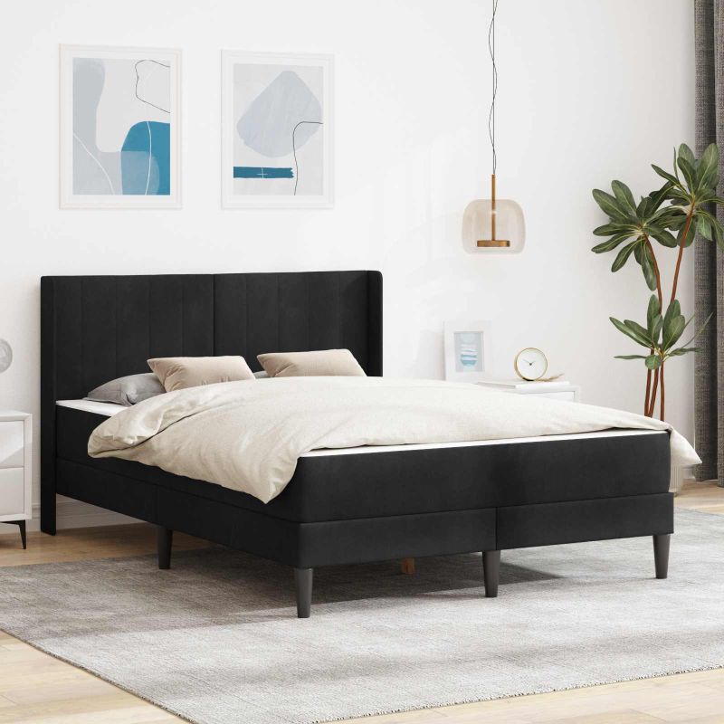 3414859_1.jpg vidaXL Rám postele s matracom Čierna 120 x 200 cm Zamat – Obrázok 1