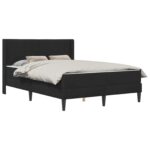 vidaXL Rám postele s matracom Čierna 120 x 200 cm Zamat – Obrázok 2