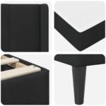 vidaXL Rám postele s matracom Čierna 120 x 200 cm Zamat – Obrázok 9