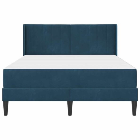 vidaXL Rám postele s matracom s čelnou doskou Modrá 120 x 200 cm Zamat – Obrázok 6