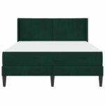 vidaXL Rám postele Tmavozelená 140 x 190 cm Zamat – Obrázok 6