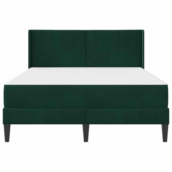 vidaXL Rám postele Tmavozelená 140 x 190 cm Zamat – Obrázok 6