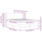 vidaXL Rám postele Modrá 140 x 190 cm Zamat – Obrázok 11