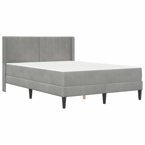 vidaXL Rám postele s matracom Svetlosivá 140 x 200 cm Zamat – Obrázok 3