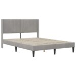 vidaXL Rám postele s matracom Svetlosivá 140 x 200 cm Zamat – Obrázok 4