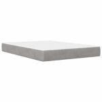 vidaXL Rám postele s matracom Svetlosivá 140 x 200 cm Zamat – Obrázok 5