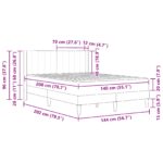 vidaXL Rám postele s matracom Čierna 140 x 200 cm Zamat – Obrázok 11