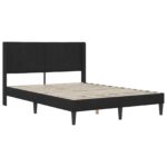 vidaXL Rám postele s matracom Čierna 140 x 200 cm Zamat – Obrázok 4