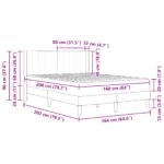 vidaXL Rám postele s matracom Svetlosivá 160 x 200 cm Zamat – Obrázok 11