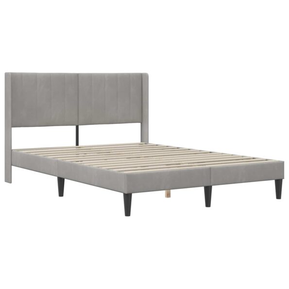 vidaXL Rám postele s matracom Svetlosivá 160 x 200 cm Zamat – Obrázok 4