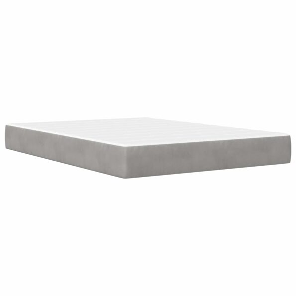 vidaXL Rám postele s matracom Svetlosivá 160 x 200 cm Zamat – Obrázok 5