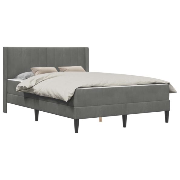 vidaXL Rám postele s matracom Tmavosivá 160 x 200 cm Zamat – Obrázok 2