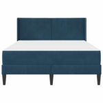 vidaXL Rám postele s matracom s čelnou doskou Modrá 160 x 200 cm Zamat – Obrázok 6