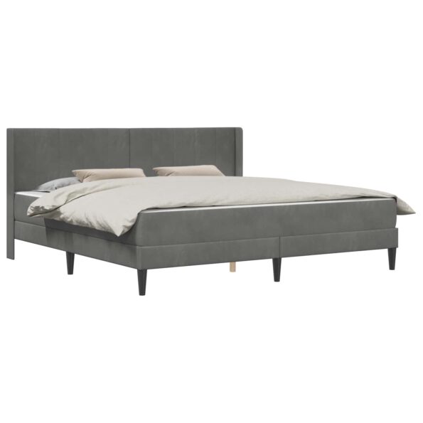 vidaXL Rám postele s matracom Tmavosivá 180 x 200 cm Zamat – Obrázok 2