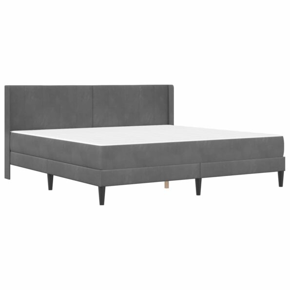 vidaXL Rám postele s matracom Tmavosivá 180 x 200 cm Zamat – Obrázok 3