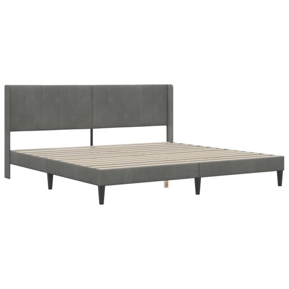vidaXL Rám postele s matracom Tmavosivá 180 x 200 cm Zamat – Obrázok 4