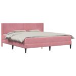 vidaXL Rám postele s matracom Ružová 180 x 200 cm Zamat – Obrázok 2