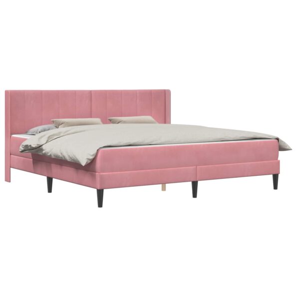 vidaXL Rám postele s matracom Ružová 180 x 200 cm Zamat – Obrázok 2