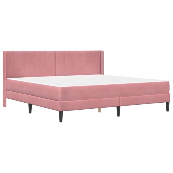 vidaXL Rám postele s matracom Ružová 180 x 200 cm Zamat – Obrázok 3